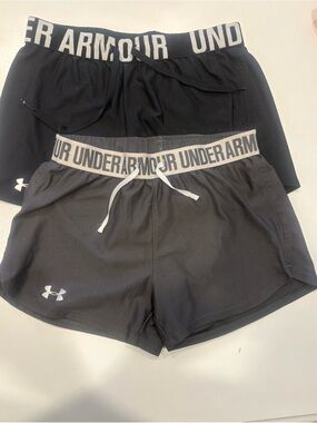 Under Armour Women’s Heatgear Athletic Shorts - Black and Charcoal